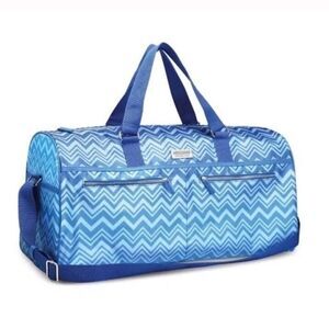 Missoni Large Weekender Duffel Bag Signature Chevron Blue New With Dust Bag